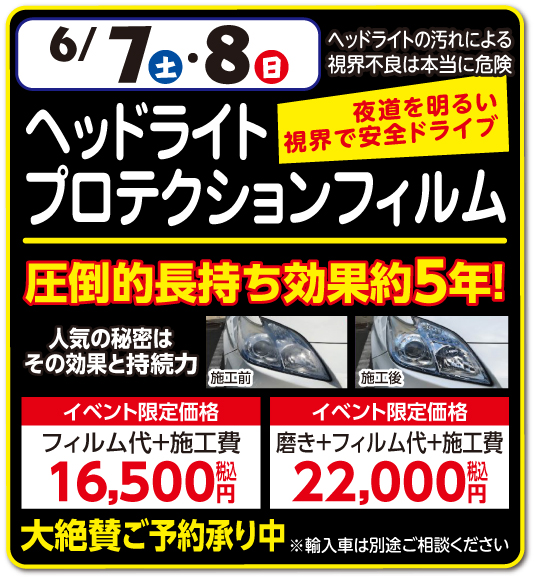 ヘッドライトプロテクションフィルム